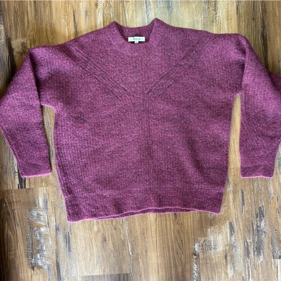 Madewell Belfiore Ribbed Pullover Sweater Wool and Camel Hair Sweater - Picture 4 of 8